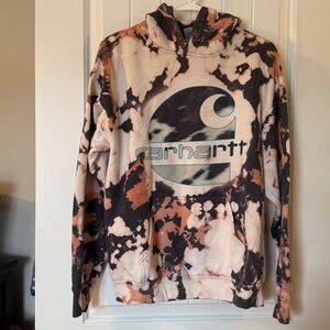 Carhartt Black and Tan Tie-Dye Hoodie